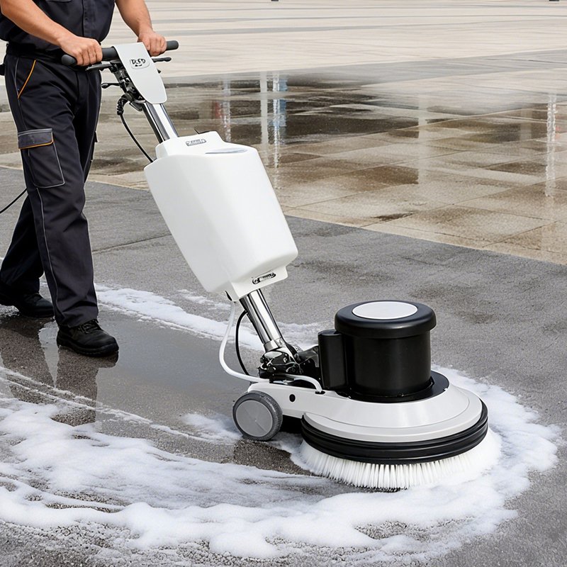 Electric Manual Floor Sweeper Scrubber Heavy Duty Single Disc Stone Tile Floor Cleaning Washing Scrubbing Machine