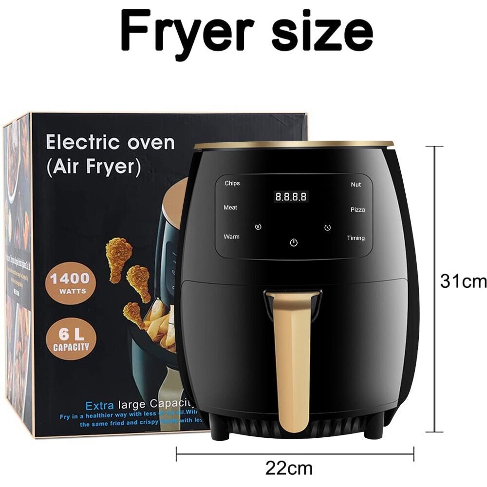 2400W 6L High-Capacity Factory Customizable Digital Power Smart Silver Crest Air Fryer Oven Multi-Functional for Household RV