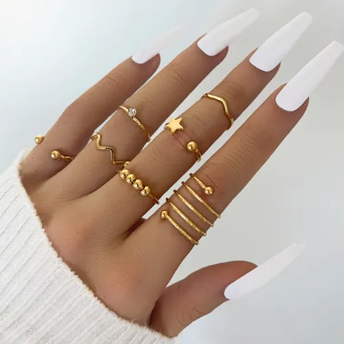 New Trendy Knuckle Rings Set for Women Butterfly 