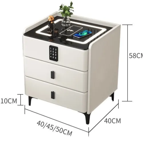 THREE DRAWERS (Charging + light + USB+ audio and Password lock)