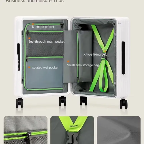 Luxury PC Travel Suitcases 20/26 Piece Set with Spinner Caster Aluminium Frame Closure