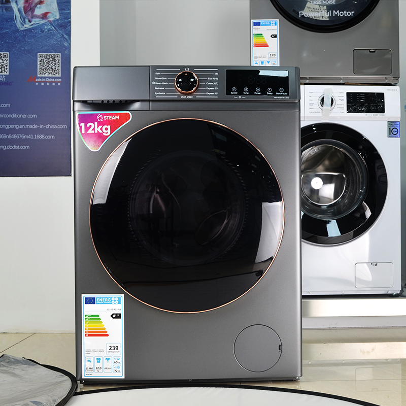 15kg Automatic Stainless Steel Single Tub Inverter Motor Front Loading Washer Energy Efficiency Class 1400 RPM Washer/Dryer