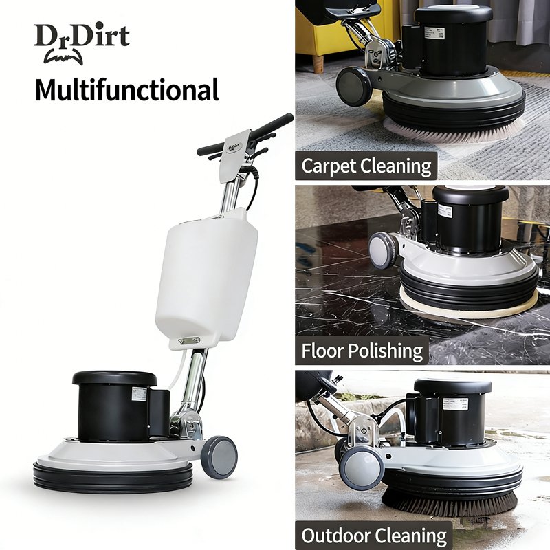 CE Industrial Electric Manual Floor Sweeper Scrubber Heavy Duty Single Disc Stone Tile Floor Cleaning Washing Scrubbing Machine