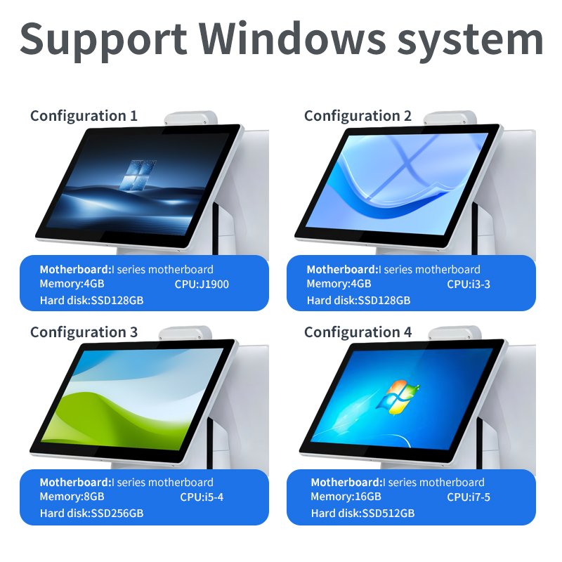15 Inch Touch POS System China-Made Retail Intel I5/i7 Compatible Windows 10 Offline Cash Register Terminal POS Machine