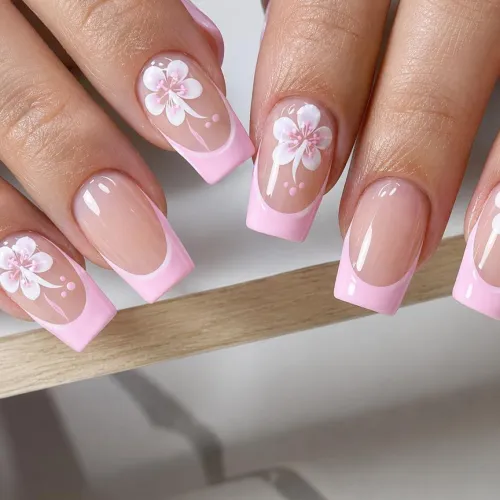 Pretty Pink and white nail